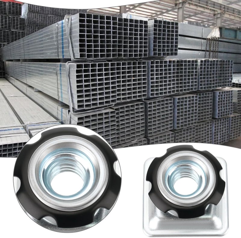 Micro Traders 8Pcs Square Tubing Insert Metal Threaded Star Type Insert 1/4-20 Threads for Square Tube with Outer Diameter 19mm and Wall Thickness 1.5mm - Image 3